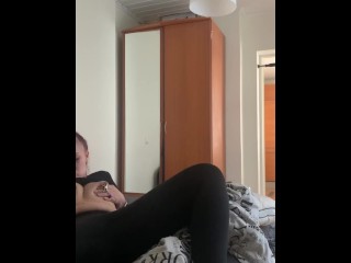 18 old  girl with hairy pussy masturbates and cums