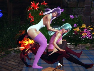 Nanatsu no Taizai Elizabeth Liones and Melascula having fun with the demon