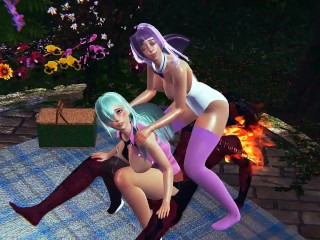 Nanatsu no Taizai Elizabeth Liones and Melascula having fun with the demon