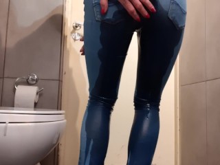 Compilation of Wetting my Jeans and pouring out from my High Heels and Pants