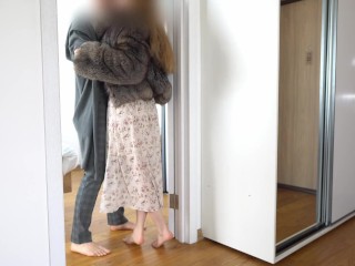 Quick passionate standing fuck with perfect babe in long dress - Otta Koi