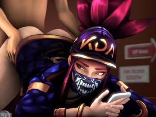 3D Compilation: Akali Dreaming With Ahri While Is Hard Fucked