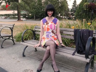 I get completely stark naked on a PUBLIC BENCH with the traffic driving by! I still can't believe it