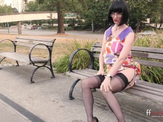 I get completely stark naked on a PUBLIC BENCH with the traffic driving by! I still can't believe it