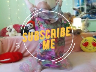 Russian Beautiful redhead woman tease in doggystyle after undress summer dress