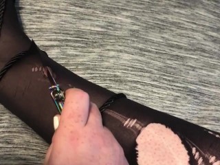 Cutting My Stockings (Knifeplay Tease)