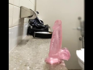 Dick grew from the wall !! Public toilet masturbation.  part2