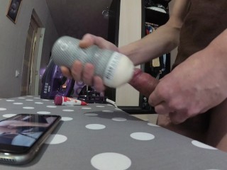 my masturbation on an ironing board with a masturbator part 2