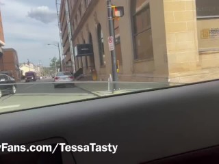TESSA TASTY cums in a REAL UBER