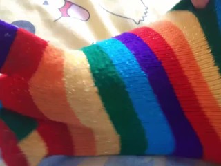 Putting on and Taking off Colorful Socks from My Collection