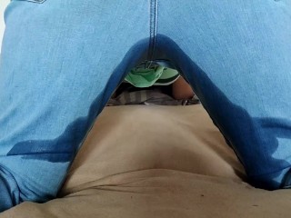 Sexy peeing into my jeans after 4 hours desperation