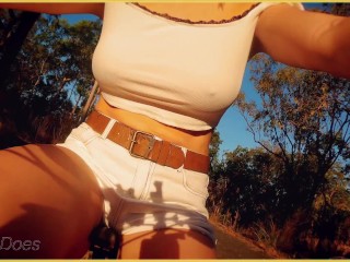 Wifey Bike Riding with her BIG tits FLASHING