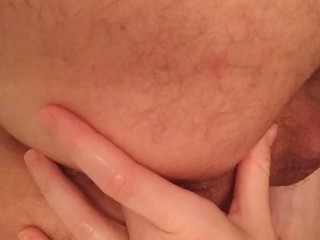 Giving my man CLOSE UP FIRST TIME PAINFUL ANAL with dildo and sucking with mouth creampie 😛