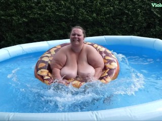 Viola Tittenfee, hot SSBBW in bikini, giantess, fatkini, in pool all from june 2021