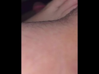 2 of 3: Using sexy blue toes and soft feet to stroke my cock while watching TikTok 