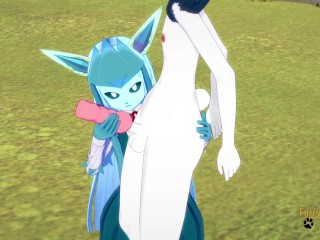 Pokemon Hentai Furry - Glaceon handjob and fucked by Cinderace