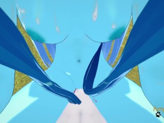 Pokemon Hentai Furry - POV Glaceon boobjob and fucked by Cinderace