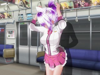 3D HENTAI Schoolgirl didn't wear panties on the train (PART 2)