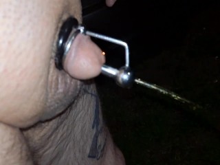 Lance lil dic is back! Taking a evening piss heavy metal style