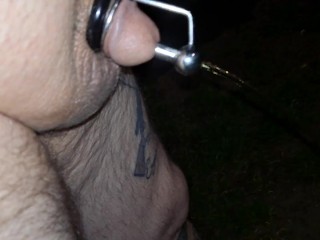 Lance lil dic is back! Taking a evening piss heavy metal style