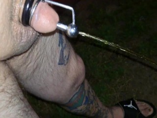 Lance lil dic is back! Taking a evening piss heavy metal style