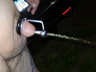 Lance lil dic is back! Taking a evening piss heavy metal style