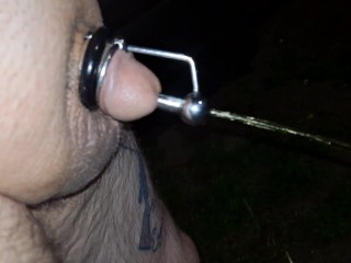 Lance lil dic is back! Taking a evening piss heavy metal style