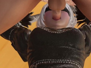 9s makes 2b gag with his big cock