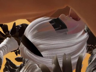 9s makes 2b gag with his big cock