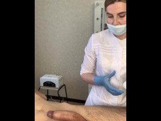 A man came unexpectedly during waxing, almost got on the master's robe