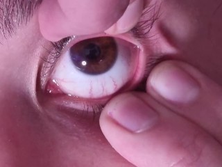 Cum into open eye extreme close up | cum desperation