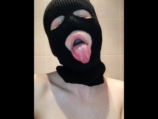 Long tongue and a lot of saliva fetish Fuck me in the mouth