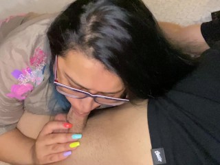 Stepmom comes into my room and HELPS ME CUM with her MOUTH! 4k