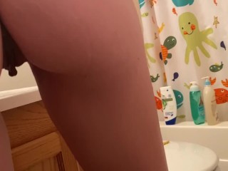 Nude Cleaning Bathroom 