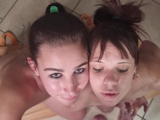 2 eye whores desperately wants their open eyes covered in cum and piss