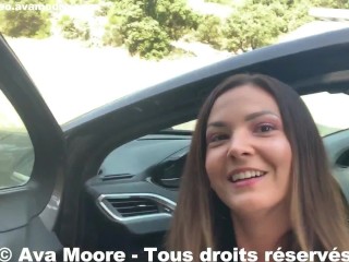 Ava Moore - Salope française se doigte et gicle partout prés d'une route - PORN VLOG