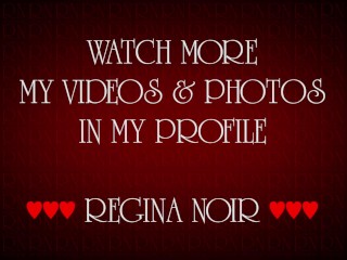 Stunning lady Regina Noir shows her pussy lying on the couch.