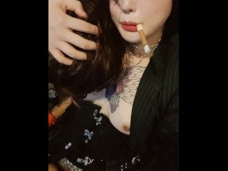 Tranny biggirl BunnycatRay with a submissive bitch(More on onlyfans)