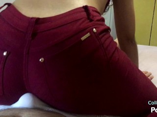 Dry humping in tight jeans cum in pants from a lap dance