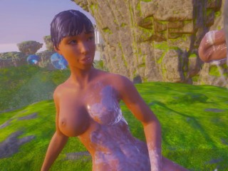 Много сперпермы на больших сиськах Оливии [Монстрр с огромным членом]