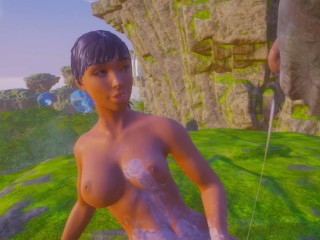 Много сперпермы на больших сиськах Оливии [Монстрр с огромным членом]