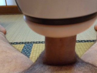 Noisy Japanese blowing toy suck me dry while I watch amazing 3 girls blowjob