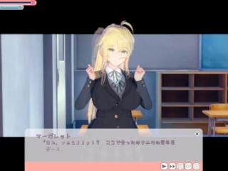 【エロゲーコイカツ！】金髪帰国子女の爆乳揉みまくりH！(アニメ3DCG動画)[Hentai Game Koikatsu! ]big breasts of a blonde returnee
