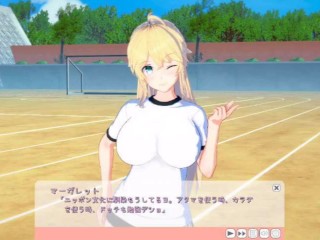 【エロゲーコイカツ！】金髪帰国子女の爆乳揉みまくりH！(アニメ3DCG動画)[Hentai Game Koikatsu! ]big breasts of a blonde returnee