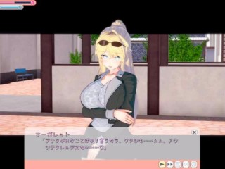 【エロゲーコイカツ！】金髪帰国子女の爆乳揉みまくりH！(アニメ3DCG動画)[Hentai Game Koikatsu! ]big breasts of a blonde returnee