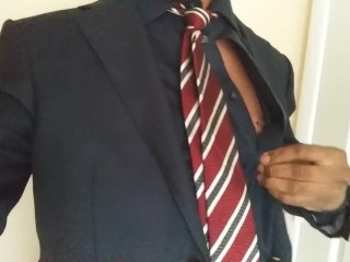 Bbc strips in bathroom while family is in the other room