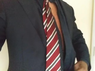 Bbc strips in bathroom while family is in the other room