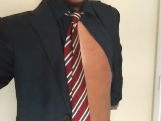 Bbc strips in bathroom while family is in the other room