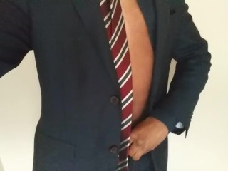 Bbc strips in bathroom while family is in the other room