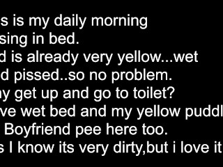 My Daily morning pissing in my pissed bed